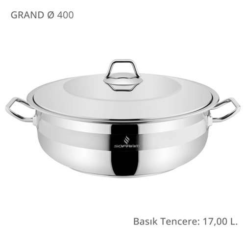 Sofram Grand 40 cm Basık Tencere 17 Lt