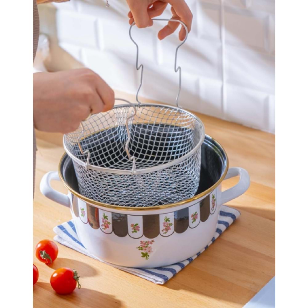 Acar Luma İndüksiyon Uyumlu Emaye Kızartma Tenceresi - 22 cm 7783