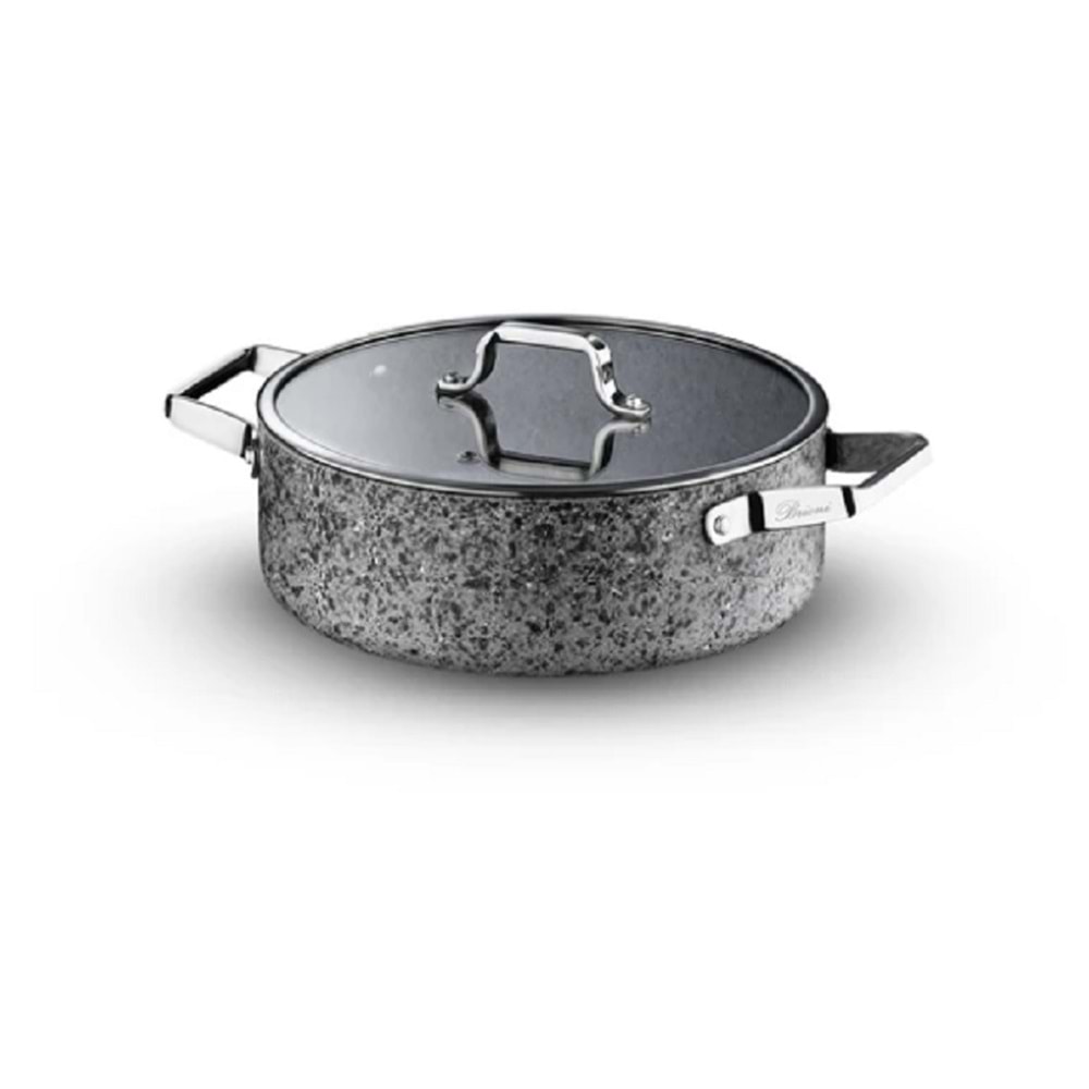 Brioni Stone-H 26 cm Çizilmez Yanmaz Yapışmaz Basık Tencere SH-124