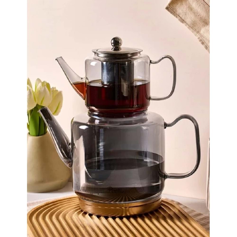 Perotti Elio Fume Cam Çaydanlık 16497