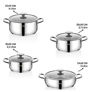 Kahramanlar Yağmur 8 Parça Tencere Takımı 9005