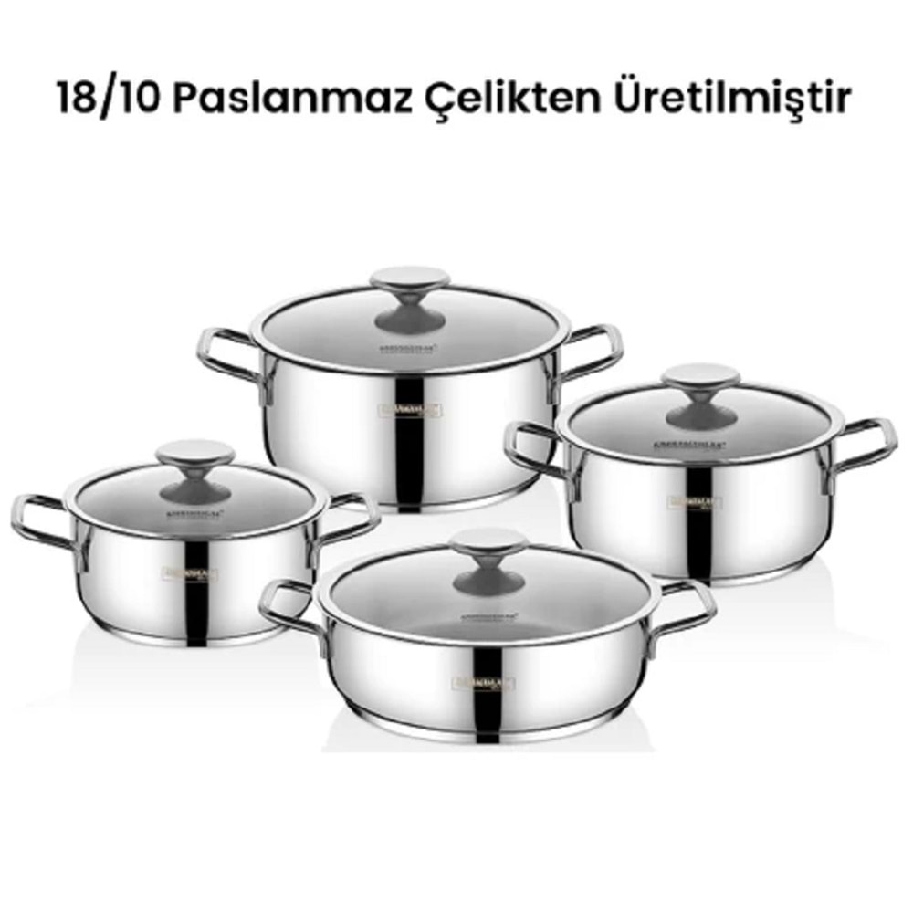 Kahramanlar Yağmur 8 Parça Tencere Takımı 9005