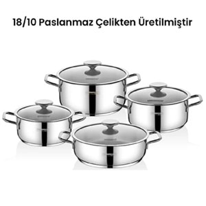 Kahramanlar Yağmur 8 Parça Tencere Takımı 9005