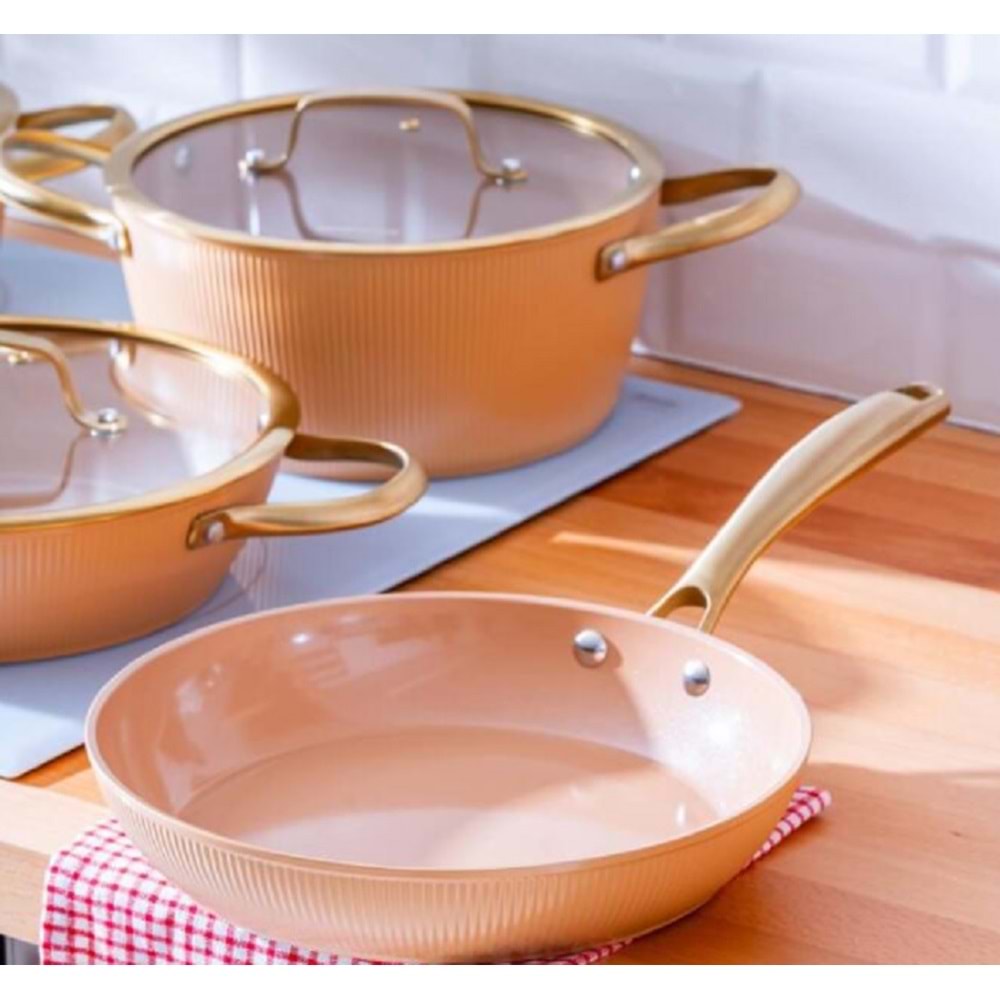 Acar Ultimate Pro 7 Parça Tencere Seti Rose Gold 6764