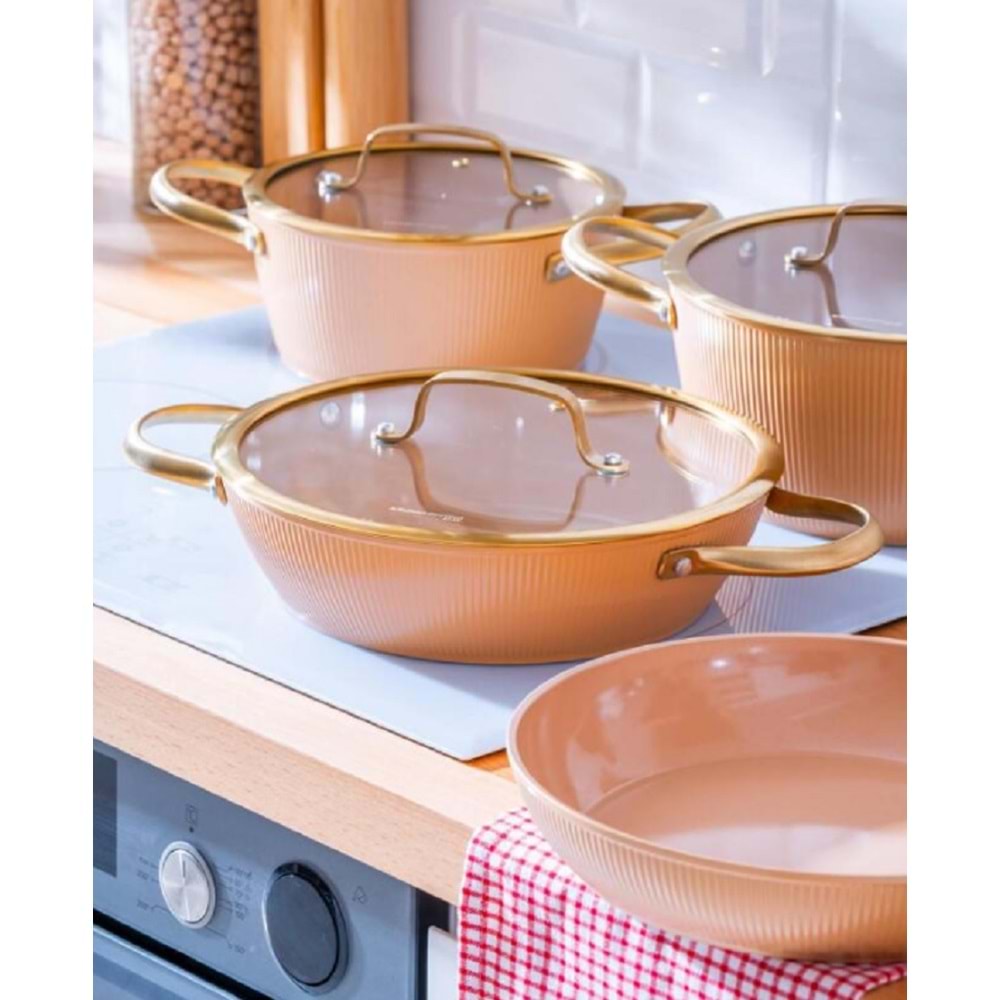 Acar Ultimate Pro 7 Parça Tencere Seti Rose Gold 6764