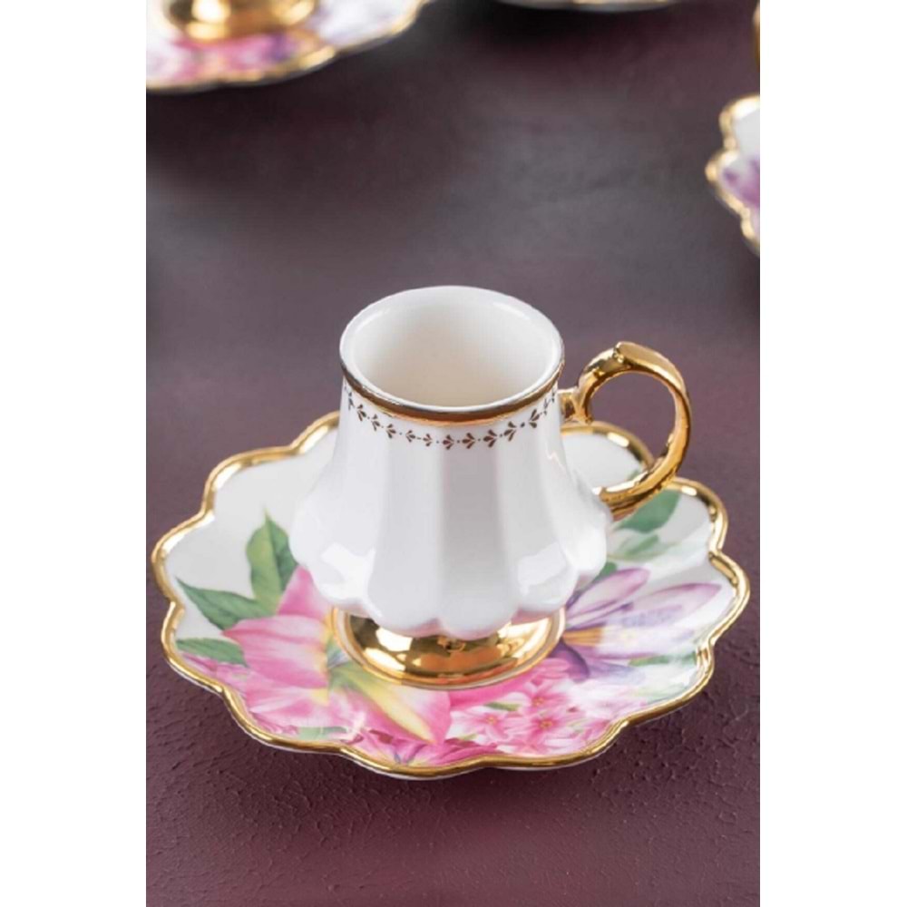 Acar Sofiya 6 Kişilik Kahve Fincanı Takımı 90 ml Hxf-22-0208