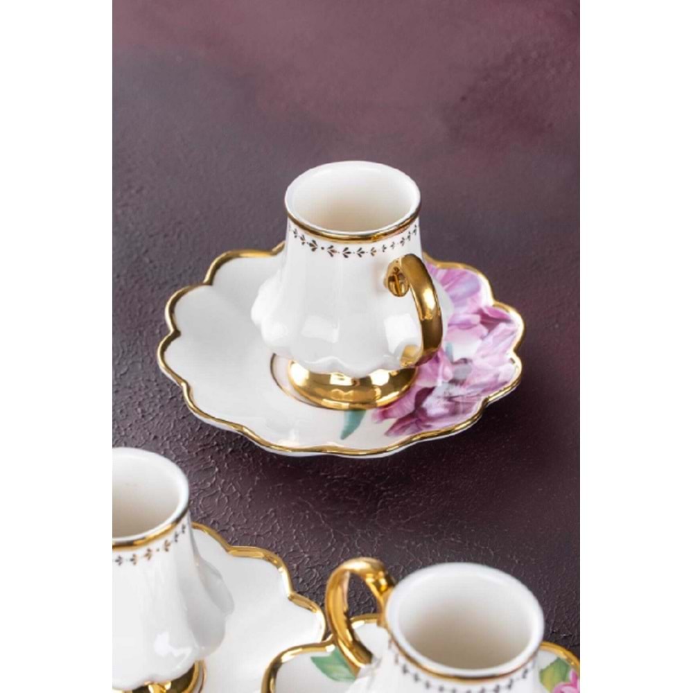 Acar Sofiya 6 Kişilik Kahve Fincanı Takımı 90 ml Hxf-22-0208