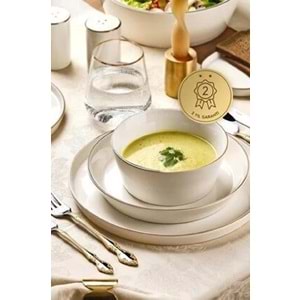 Nehir Yakamoz Gold 6 Kişilik 30 Parça Bone Porselen Yemek Takımı