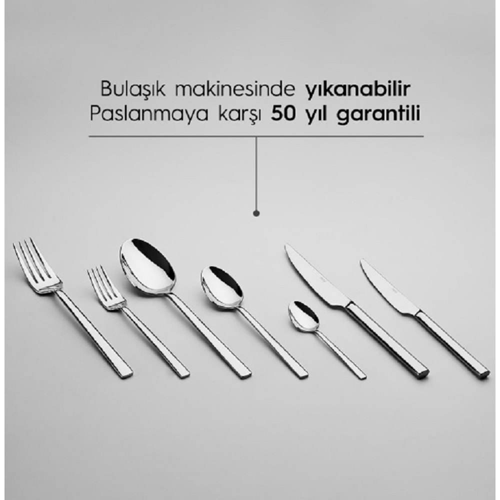 Nehir Dalyan Sade 72 Parça 12 Kişilik Çatal Kaşık Bıçak Takımı