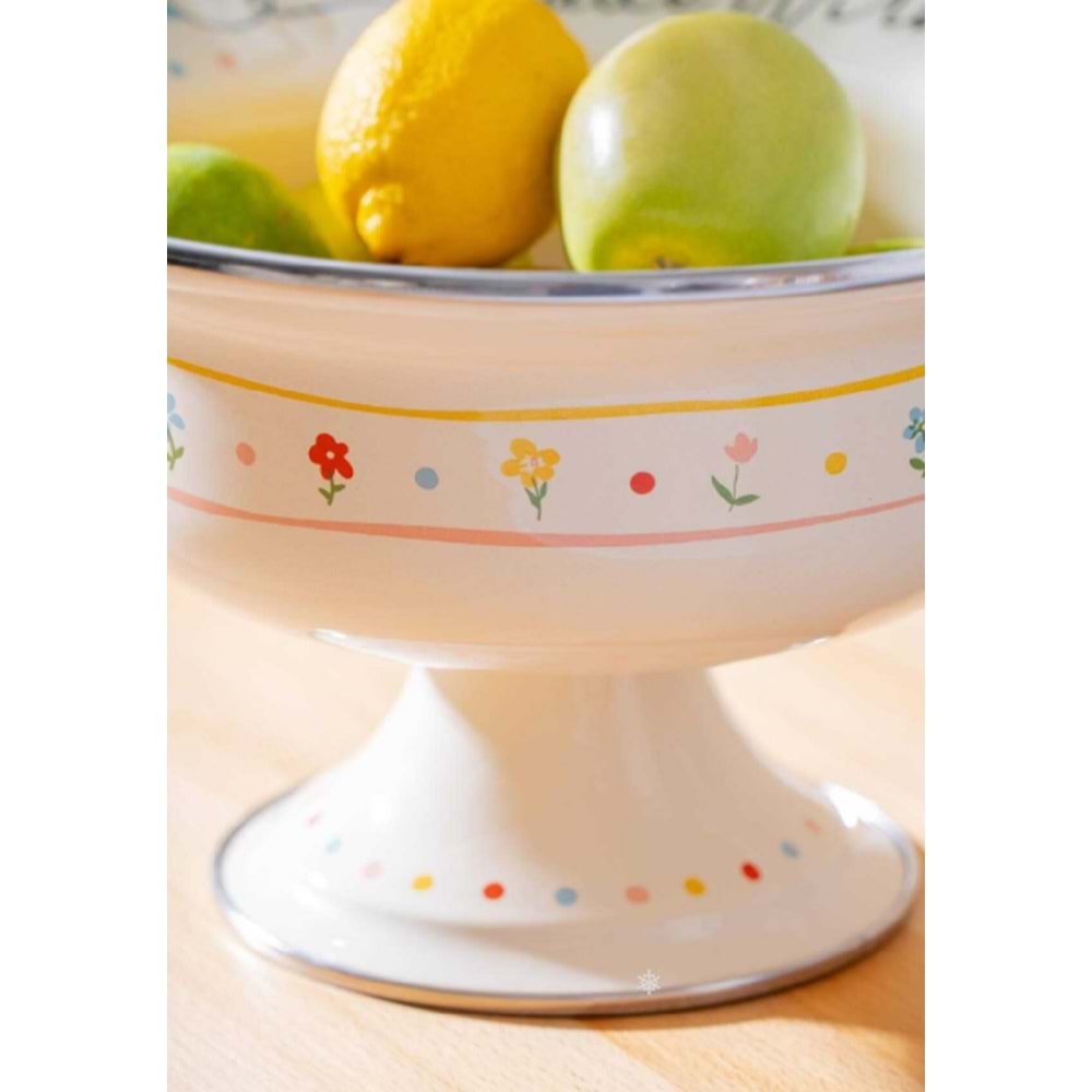 Acar Made With Love Emaye Ayaklı Meyvelik - 28 cm 7711