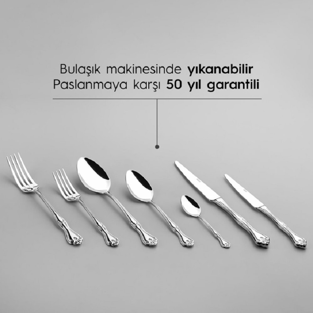 Nehir Lalezar Sade 12 Kişilik 89 Parça Çatal Kaşık Bıçak Takımı