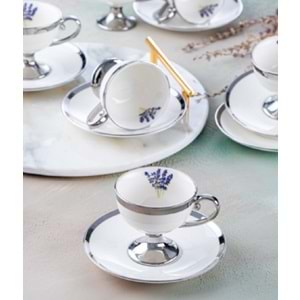 Acar Miranda Silver 6 Kişilik Kahve Fincan Takımı Hxf-05177