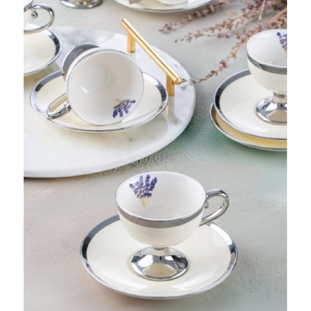 Acar Miranda Silver 6 Kişilik Kahve Fincan Takımı Hxf-05177