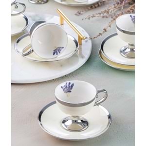 Acar Miranda Silver 6 Kişilik Kahve Fincan Takımı Hxf-05177