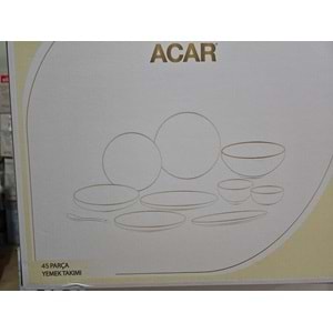 Acar Senna Gold 45 Parça 6 Kişilik Porselen Yemek Takımı 7305