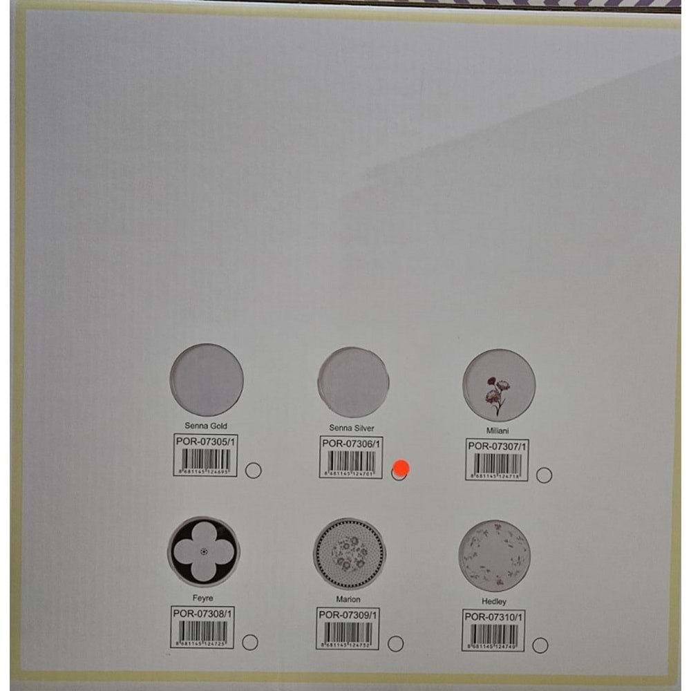 Acar Senna Silver 45 Parça 6 Kişilik Porselen Yemek Takımı 7306