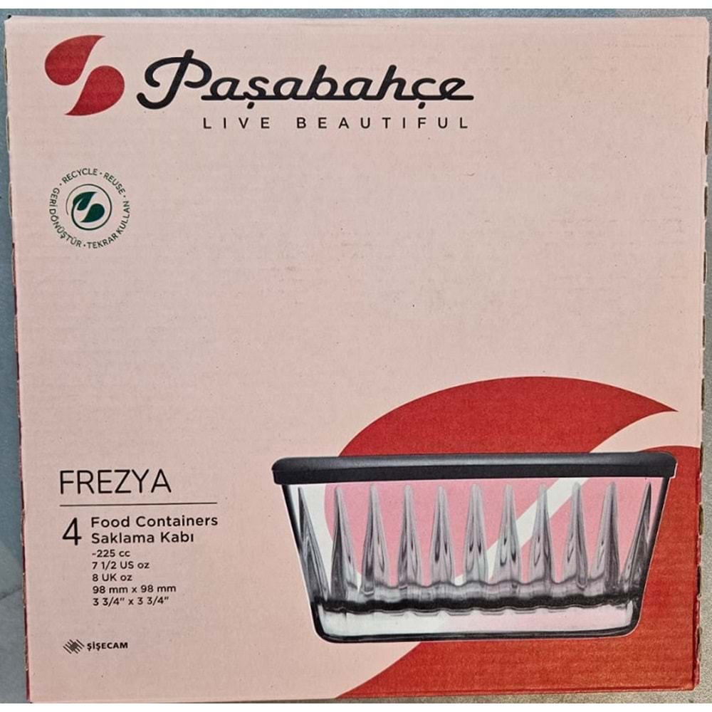 Paşabahçe Frezya Kapaklı 8 Adet Cam Kase 530236