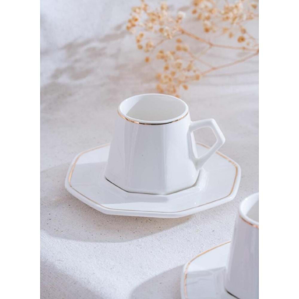 Acar Elara Gold 6 Kişilik Kahve Fincanı Takımı - 90 ml 06613