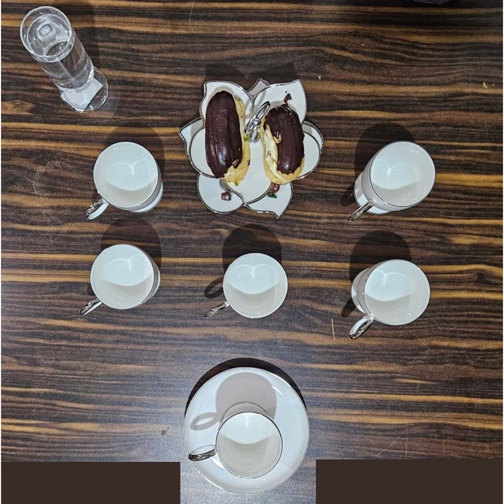 Twinkle Luxury Platin Bone Porselen Kahve Fincan Takımı 02Plt01