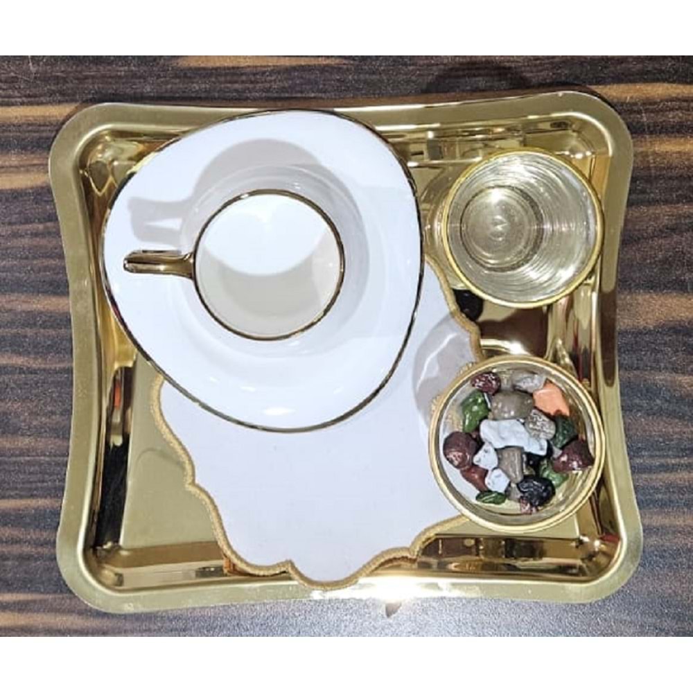 Twinkle Luxury Gold Bone Porselen Kahve Fincan Takımı 03Gld01