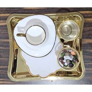 Twinkle Luxury Gold Bone Porselen Kahve Fincan Takımı 03Gld01