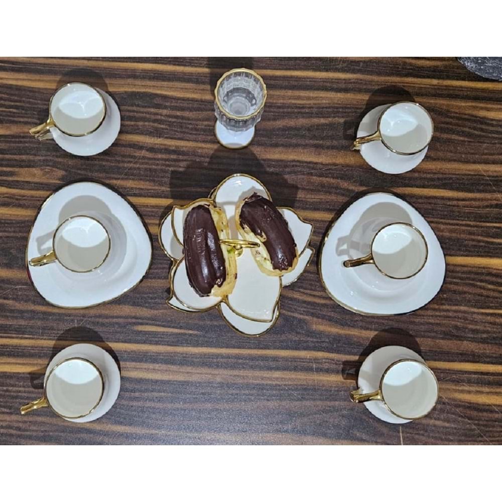 Twinkle Luxury Gold Bone Porselen Kahve Fincan Takımı 03Gld01