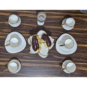 Twinkle Luxury Gold Bone Porselen Kahve Fincan Takımı 03Gld01