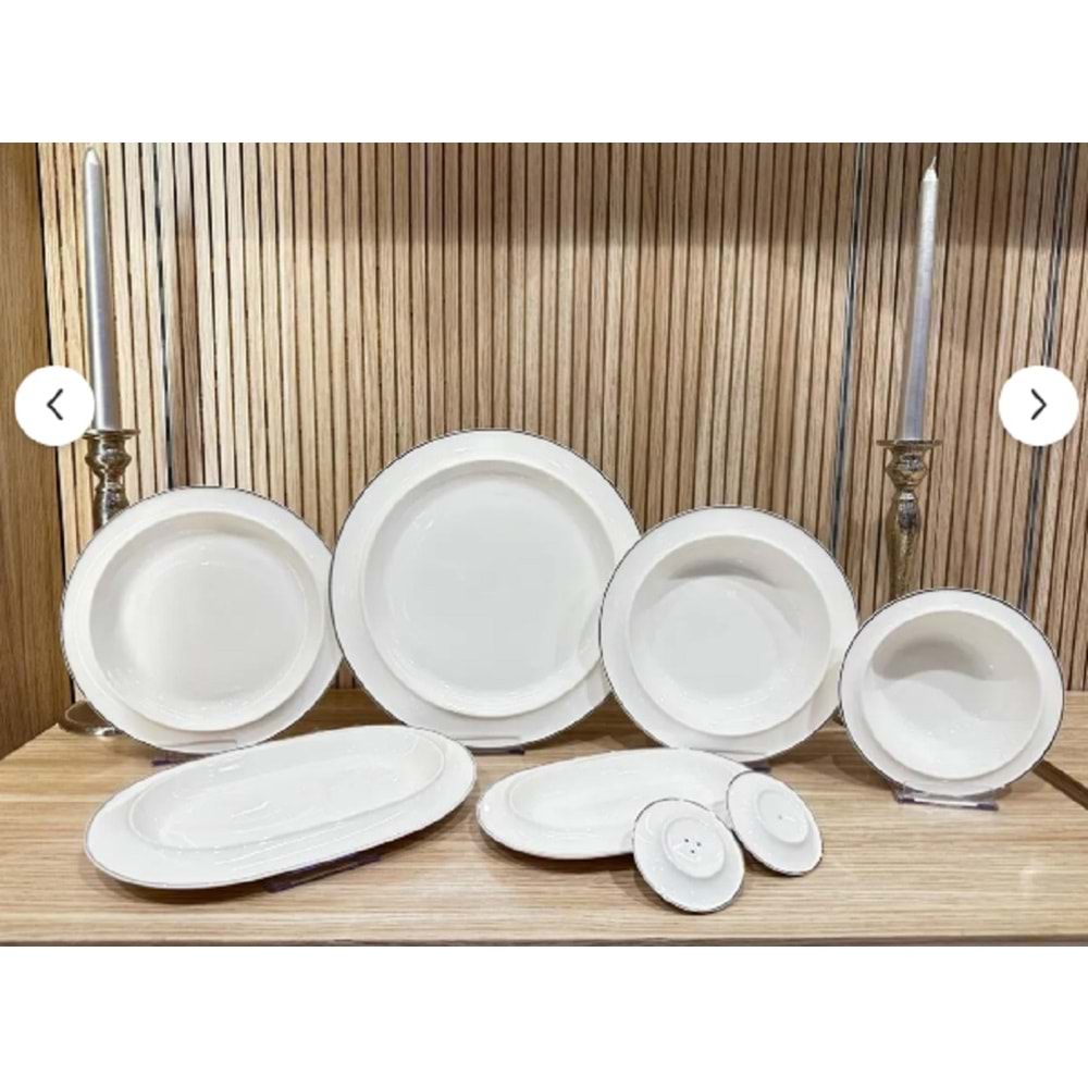 Twinkle Rise 28 Parça Bone Porselen Yemek Takımı Platin 13PLT01