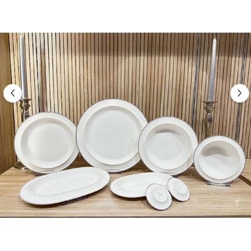 Twinkle Rise 28 Parça Bone Porselen Yemek Takımı Platin 13PLT01