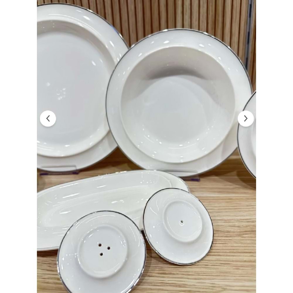 Twinkle Rise 28 Parça Bone Porselen Yemek Takımı Platin 13PLT01
