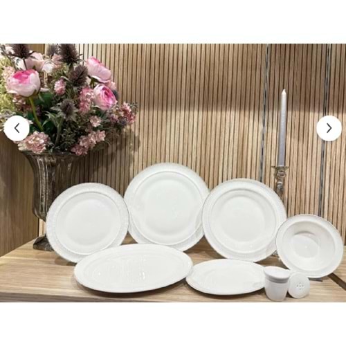 Twinkle Starlight 28 Parça Bone Porselen Yemek Takımı Platin 16PLT01