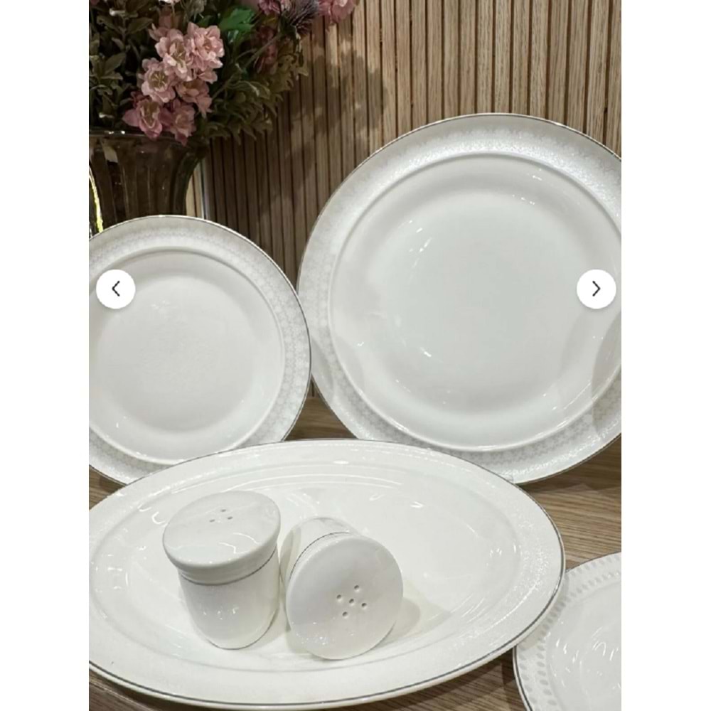 Twinkle Starlight 28 Parça Bone Porselen Yemek Takımı Platin 16PLT01