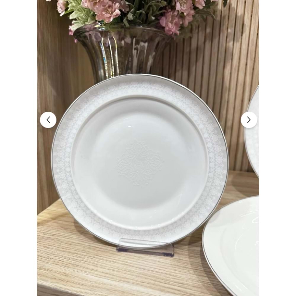 Twinkle Starlight 28 Parça Bone Porselen Yemek Takımı Platin 16PLT01