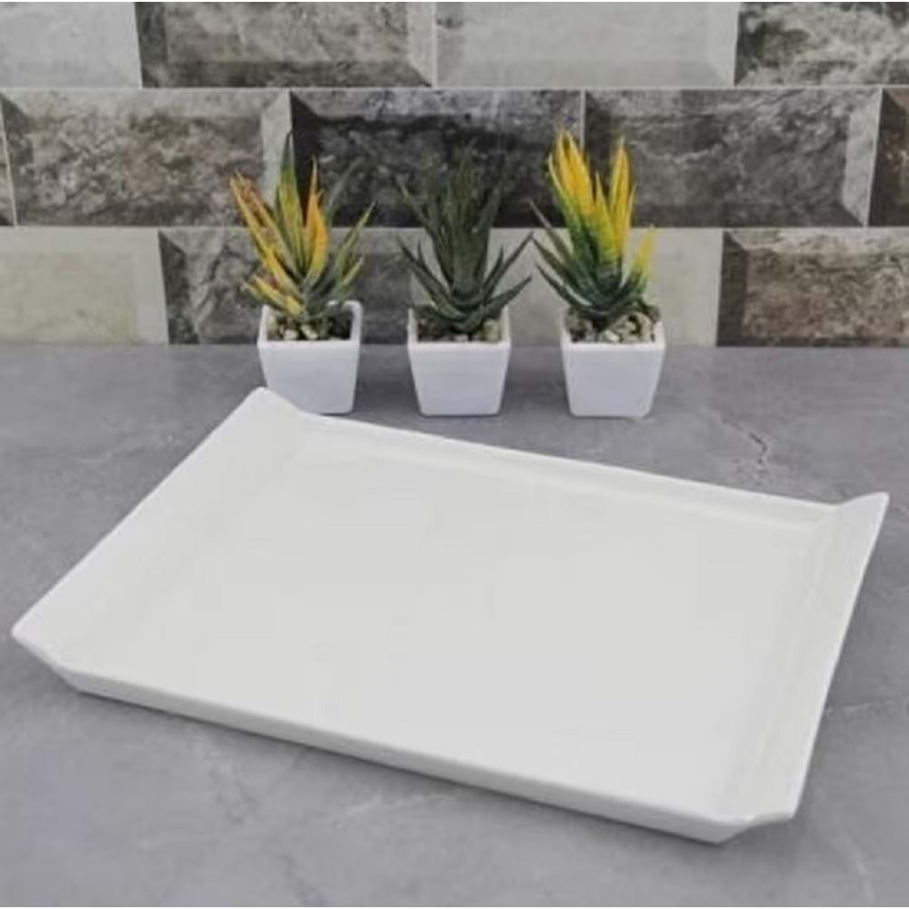 Acar 8073 Porselen Beyaz Kayık Tabak 31 Cm 1 adet