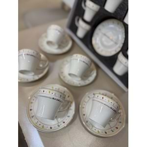 Acar Made With Love Porselen 6 lı Kahve Fincan Takımı 8176