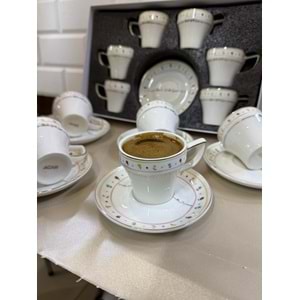 Acar Made With Love Porselen 6 lı Kahve Fincan Takımı 8176