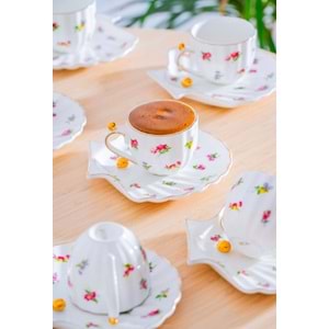 Acar Laduree 6 Kişilik Porselen Kahve Fincan Takımı 8168