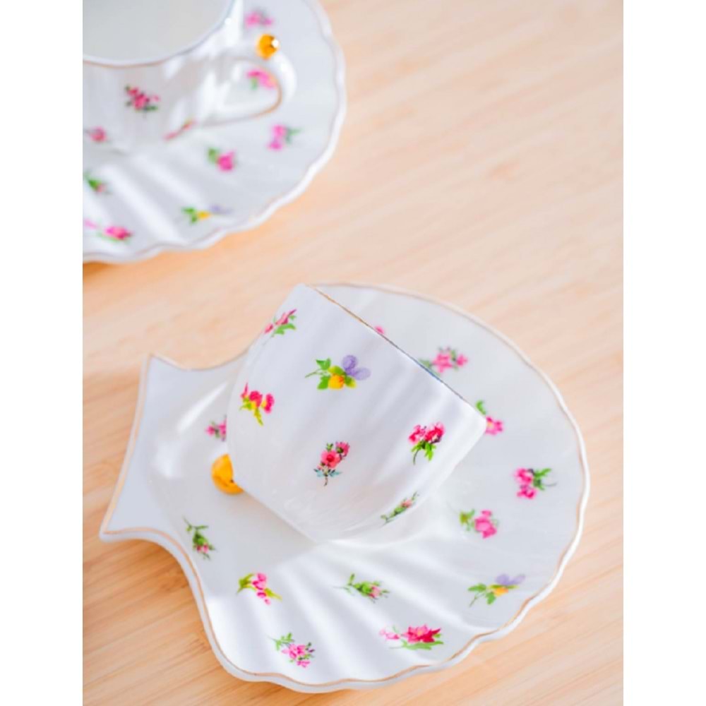 Acar Laduree 6 Kişilik Porselen Kahve Fincan Takımı 8168