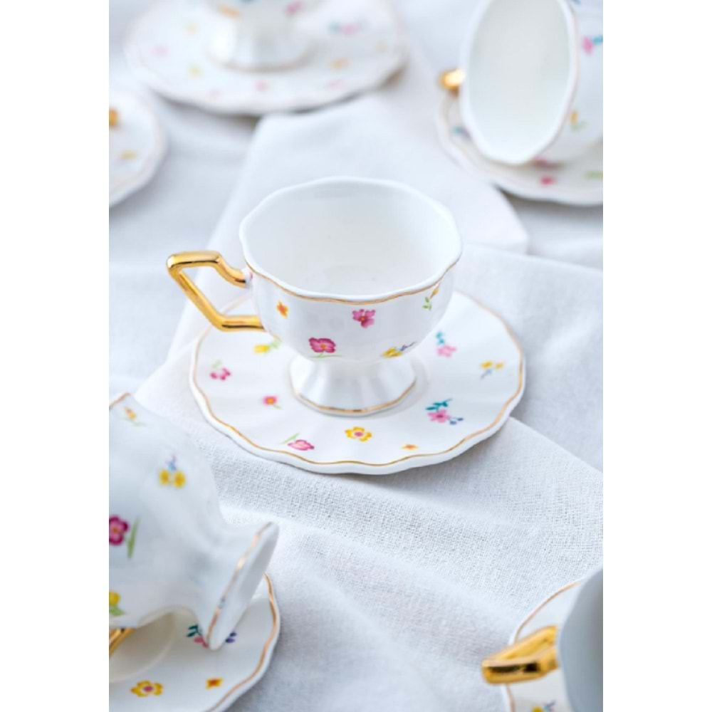 Acar Camilla 6 Kişilik Porselen Kahve Fincan Takımı 6043