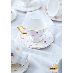 Acar Camilla 6 Kişilik Porselen Kahve Fincan Takımı 6043