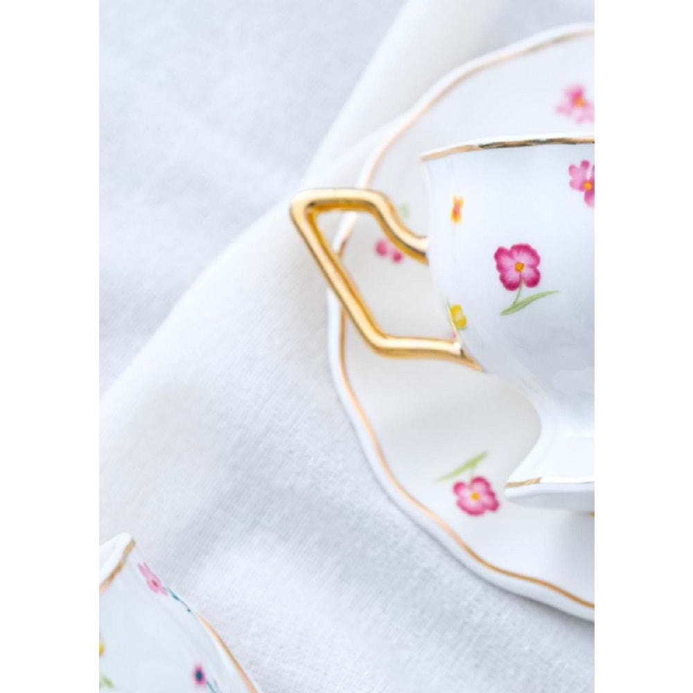 Acar Camilla 6 Kişilik Porselen Kahve Fincan Takımı 6043