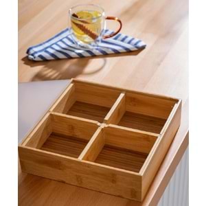 Acar Bambu Kapaklı 4 lü Çerezlik ACR-258