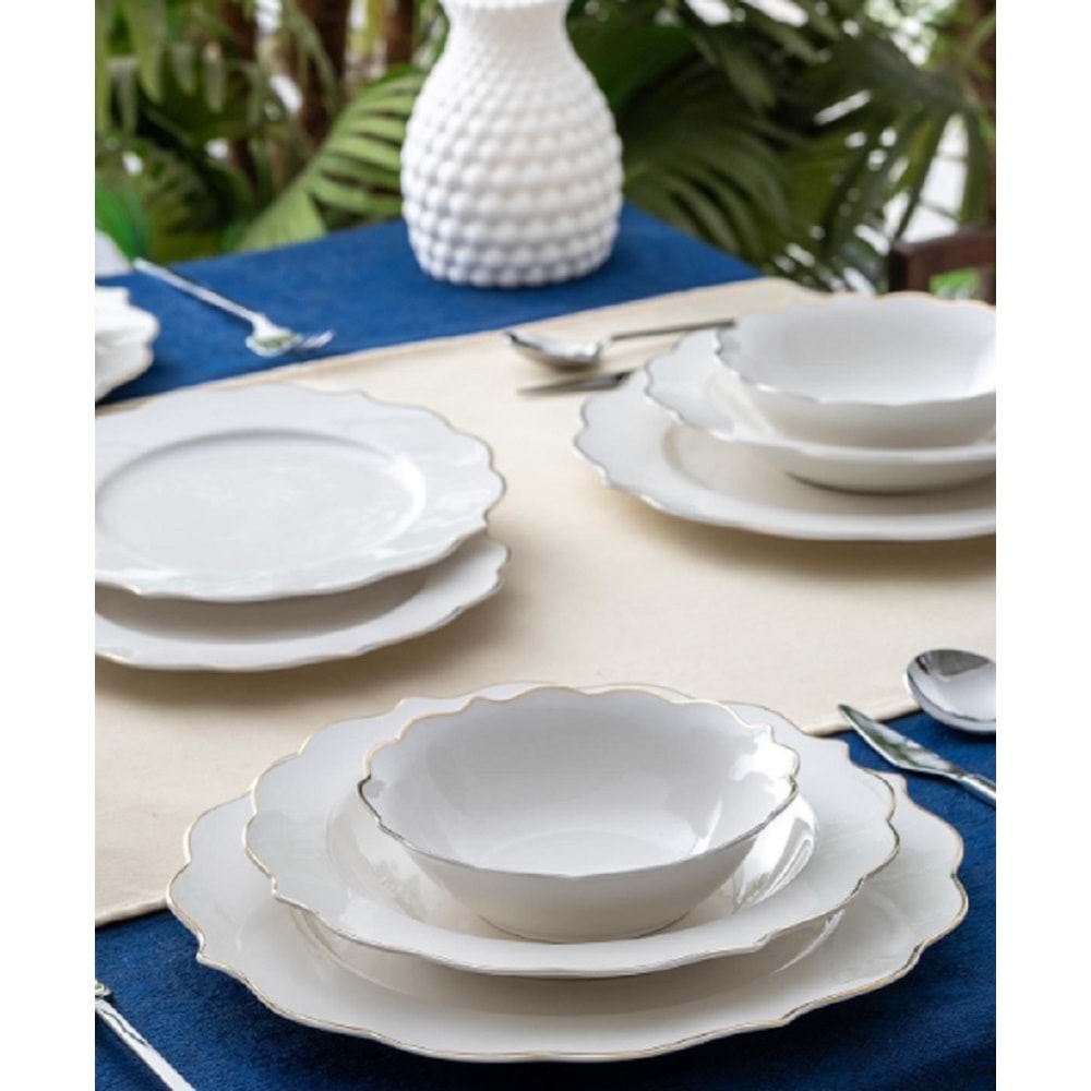 Acar Karmen 6 Kişilik 24 Parça Gold Yemek Takımı 6201