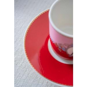 Acar Candy 6 Kişilik Porselen Kahve Fincan Takımı Kırmızı 8595