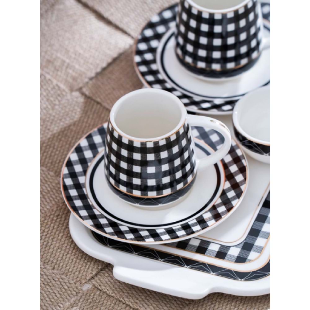 Acar Almond 2 Kişilik Tepsili Kahve Fincan Takımı - 100 ML 7169