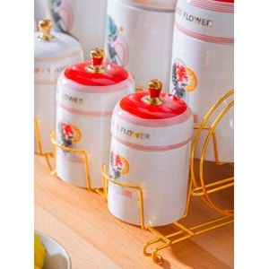 Acar Parrot 7 li Porselen Baharatlık Takımı Kai-08171