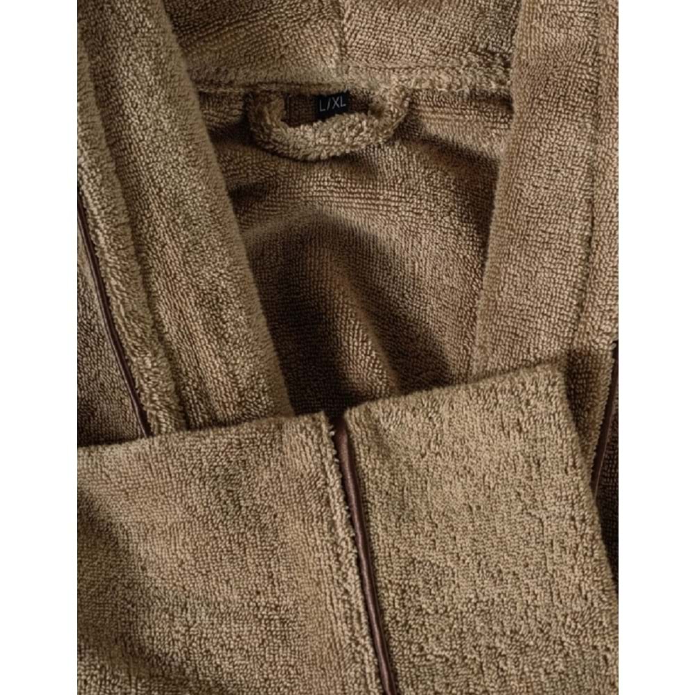 Cotton Box Exclusive Tek Kişilik Bornoz Takımı 5513 Bej L-XL