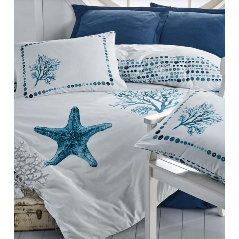 Cotton box Maritime Star Lacivert Tek Kişilik Nevresim Takımı