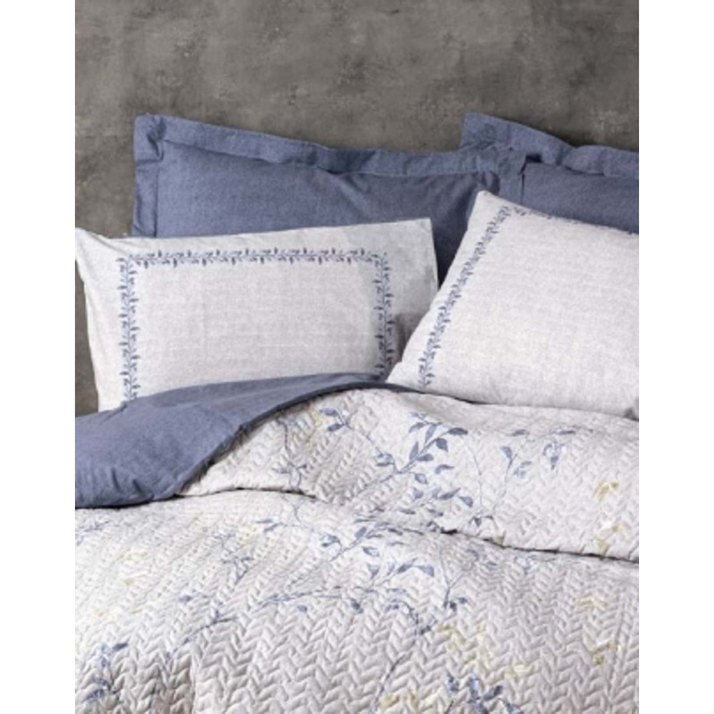 Cottonbox Modeline Double Çift Kişilik Comple Set Nitsa- Lacivert 2271