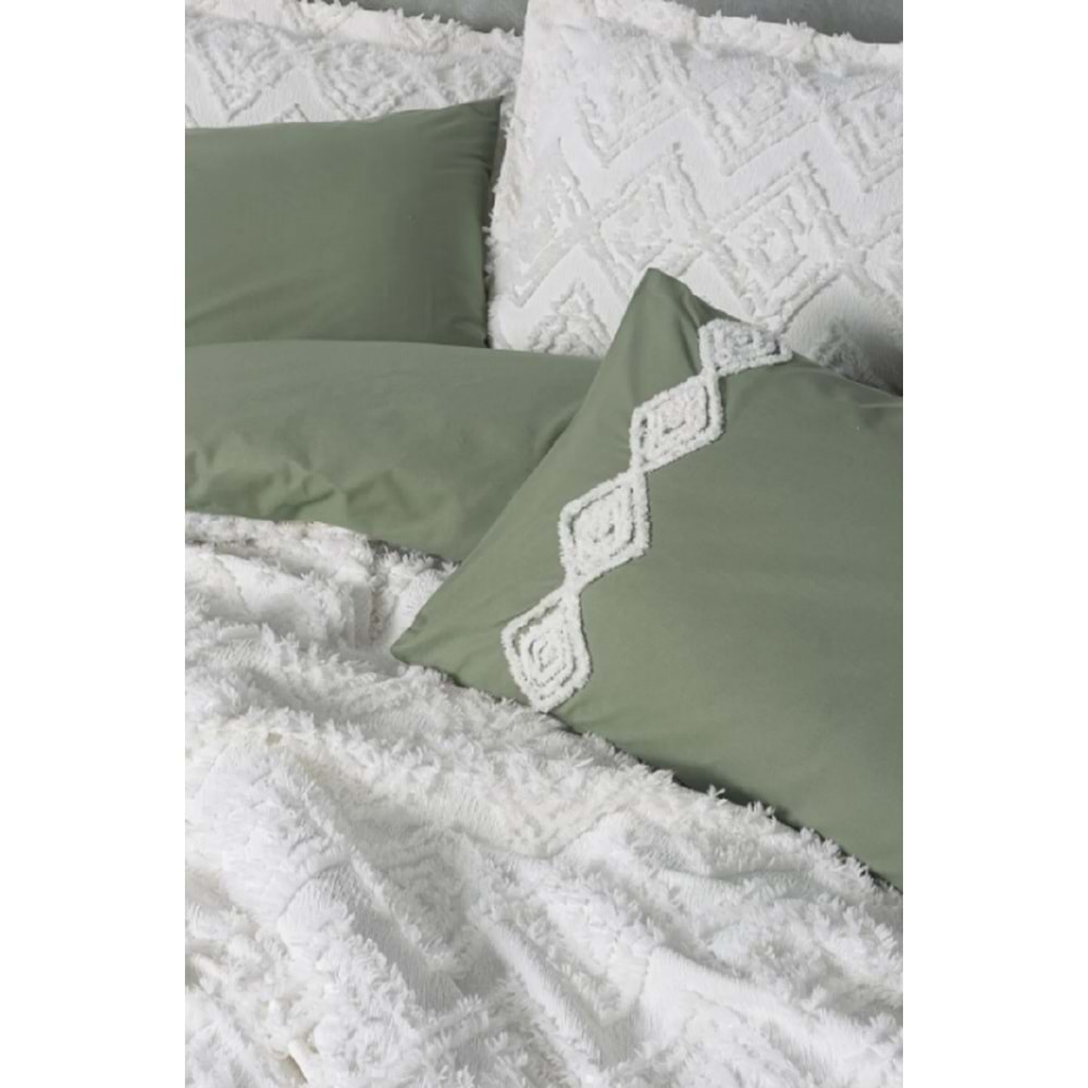 Cottonbox Limi Luke Krem Yatak Örtülü Çift Kişilik Nevresim Takımı